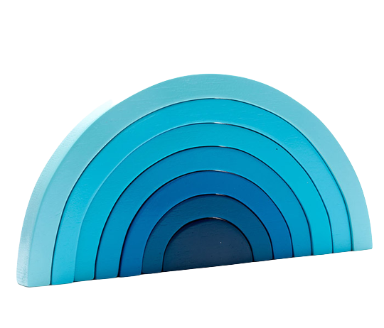 Wooden Rainbow Stacking Toy Blue