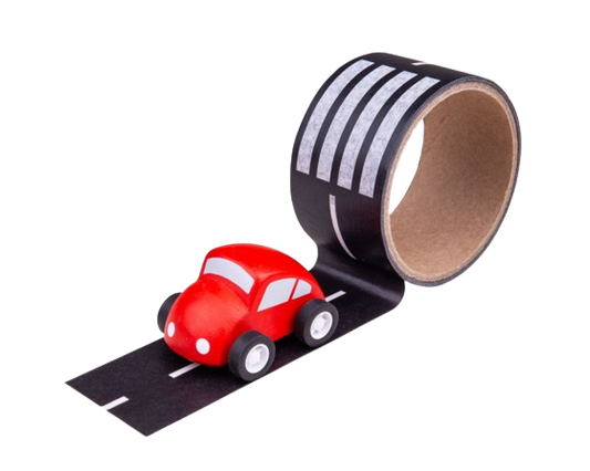 Roadway Tape and Wooden Car