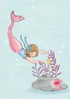 Diving mermaid postcard