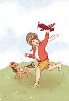 Little aviator postcard
