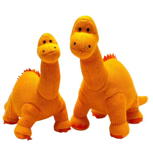 Large Knitted Orange Diplodocus
