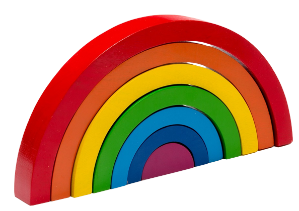 Wooden Rainbow Stacking Toy Bright - Large