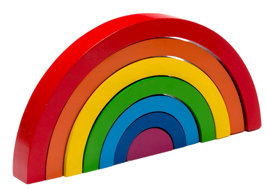 Wooden Rainbow Stacking Toy Bright - Large