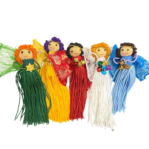 Handmade Hanging Colourful Fairies