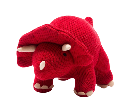 Knitted Large Red Triceratops