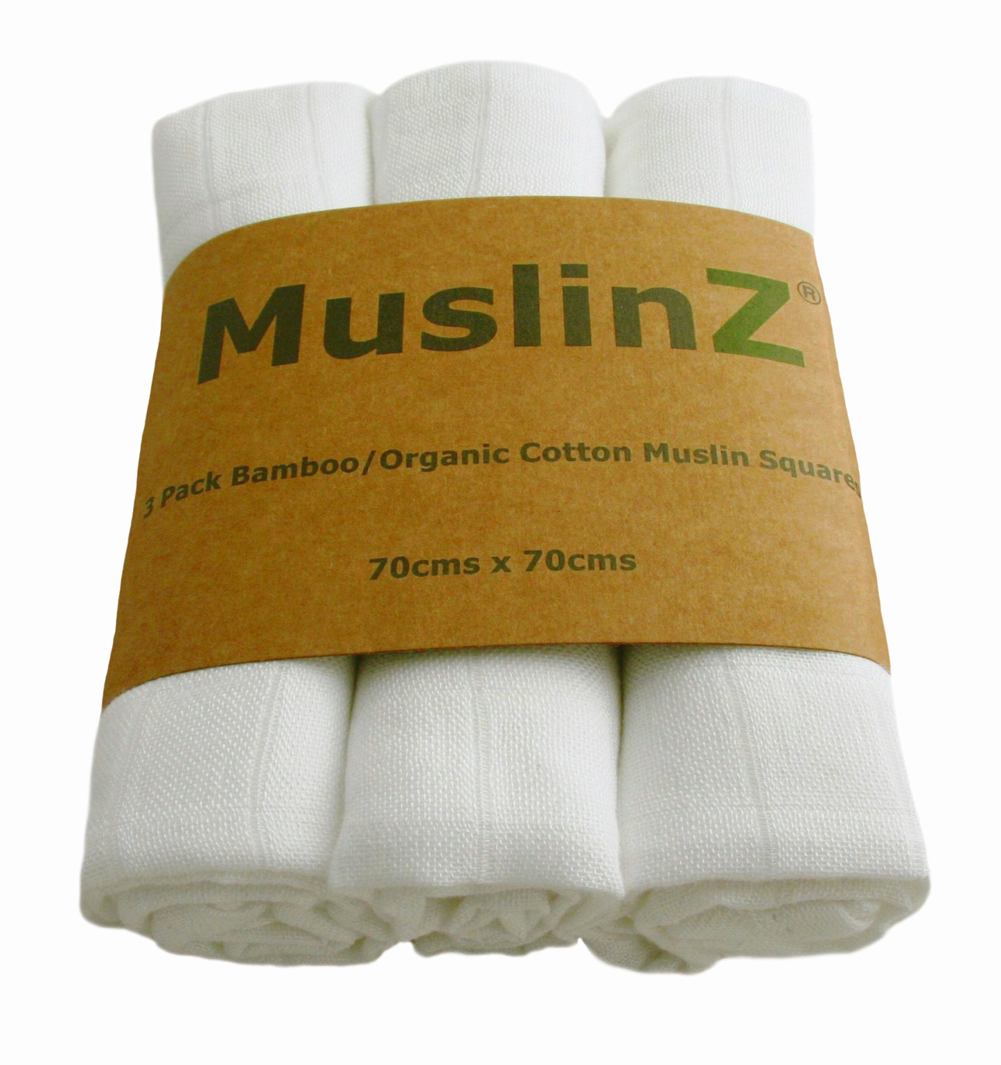 Bamboo and Organic Cotton Muslin Squares - 70 x 70cm - 3 Pack