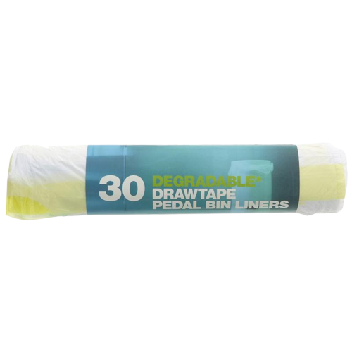 Degradable Drawtape Pedal Bin Liners - 30x rolls