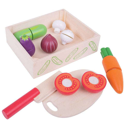 Chopping Veg Crate with Wooden Knife & Chopping Board